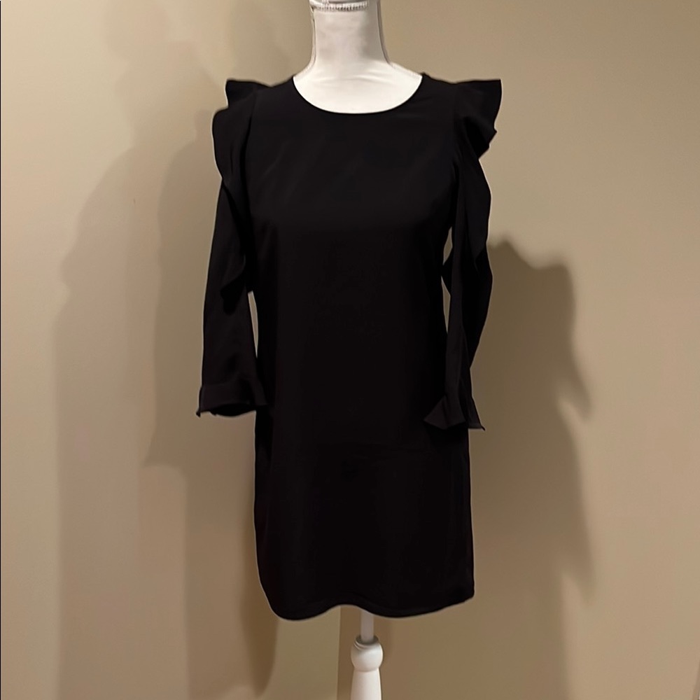 Express Elegant Black Long Sleeve Dress